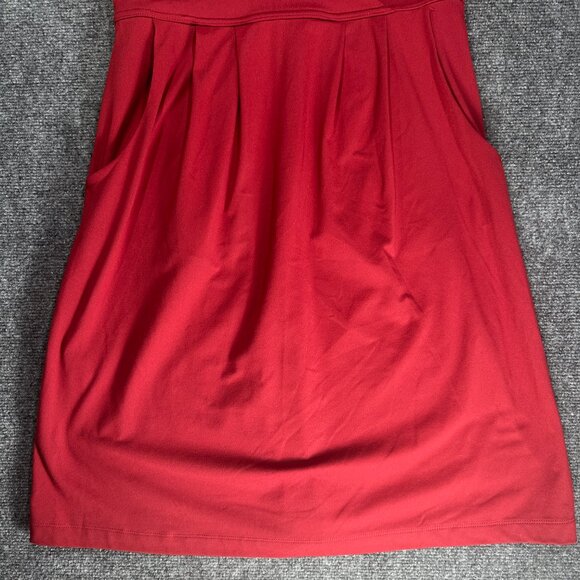 Eddie Bauer Travex Dress Womens Medium Aster Crossover Pockets Maroon Deep Red - Picture 2 of 7